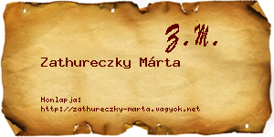 Zathureczky Márta névjegykártya