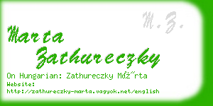 marta zathureczky business card